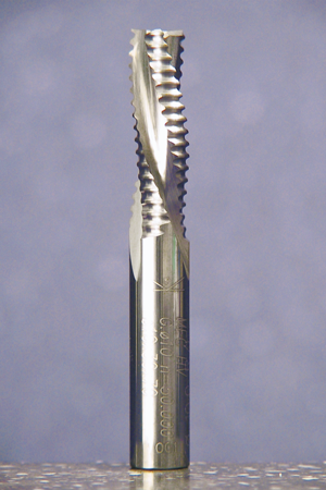 Solid carbide spiral cutter with chip breaker - Right-hand rotation Left spiral Type 3ERN - Z 3+R